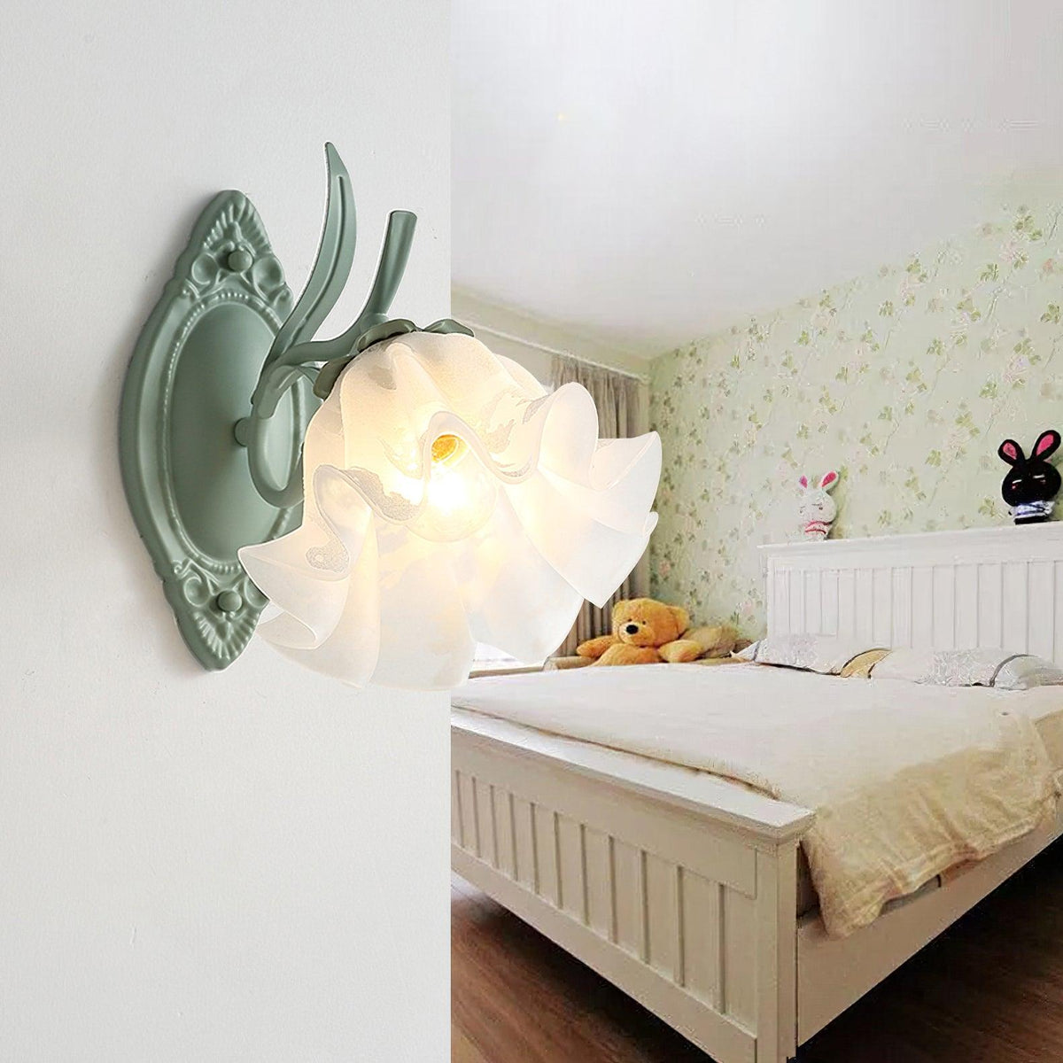 Oly Premium Noordse kunst Flared wandlamp met glazen kap