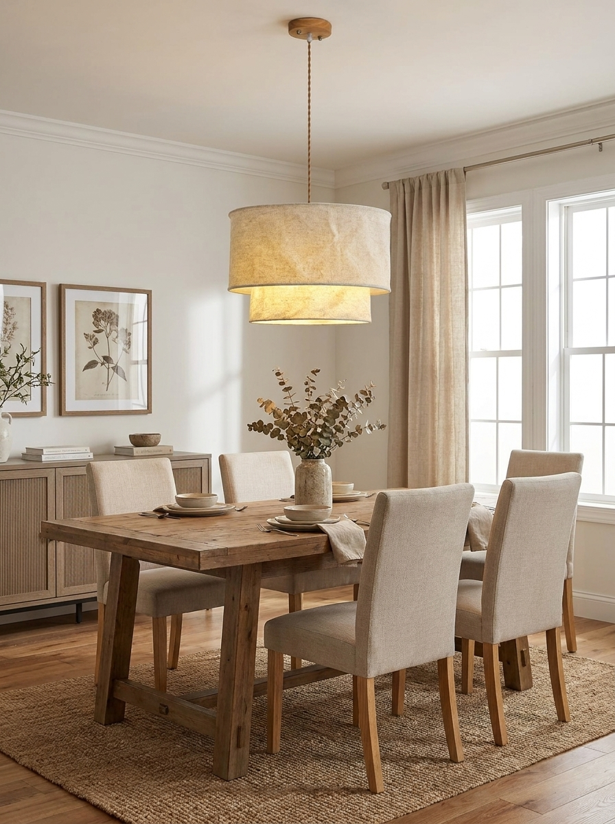 Merrinford Linnen Trommel Hanglamp