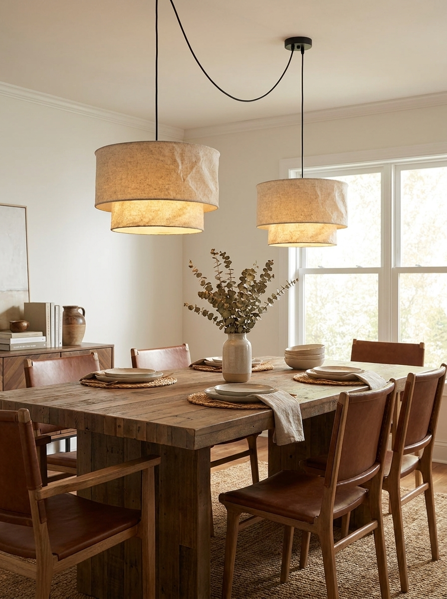 Merrinford Linnen Trommel Hanglamp