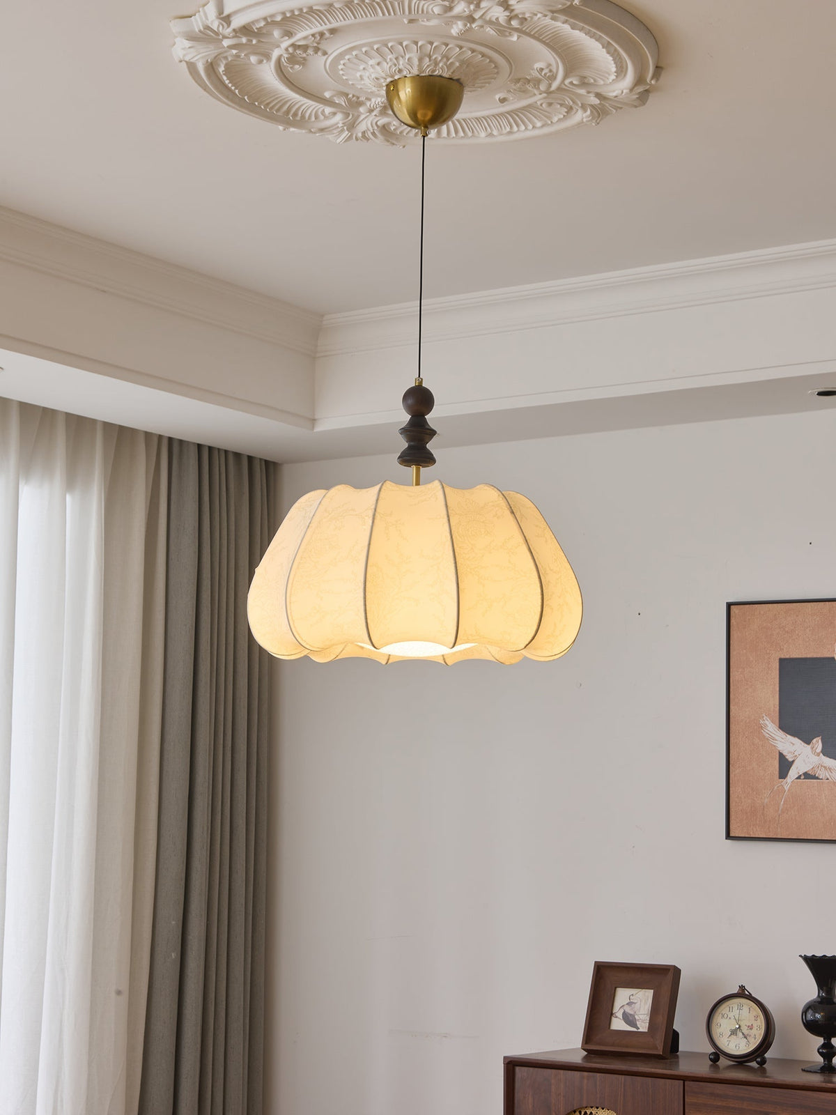 Asolira elegantie Vintage Houten hanglamp