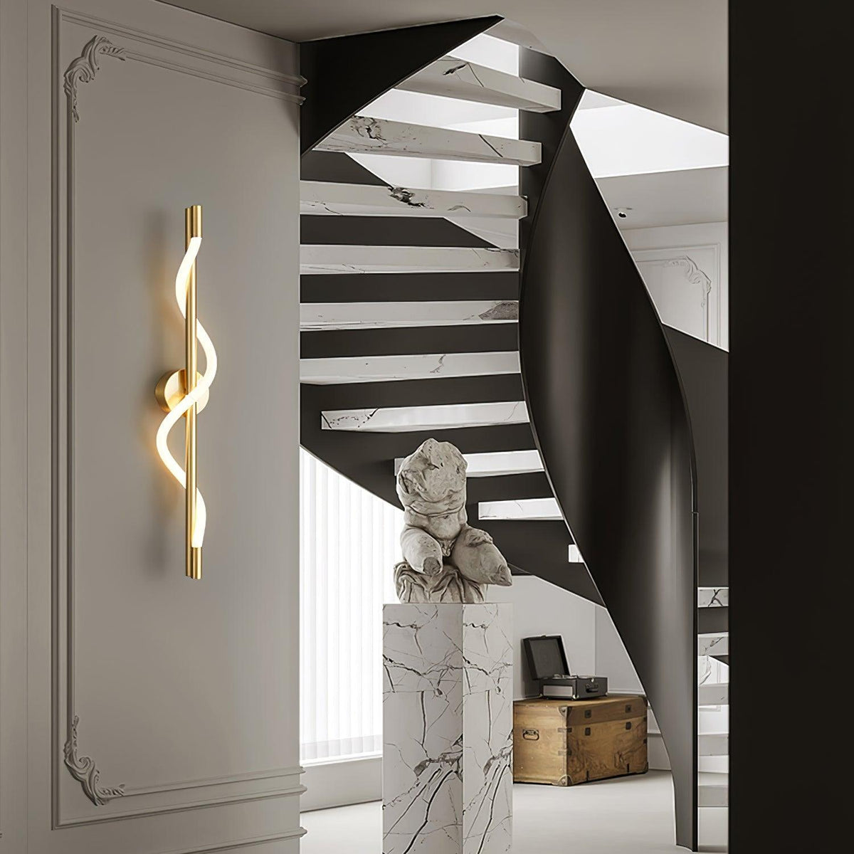 Nivelo sculpturale messing siliconen wandlamp