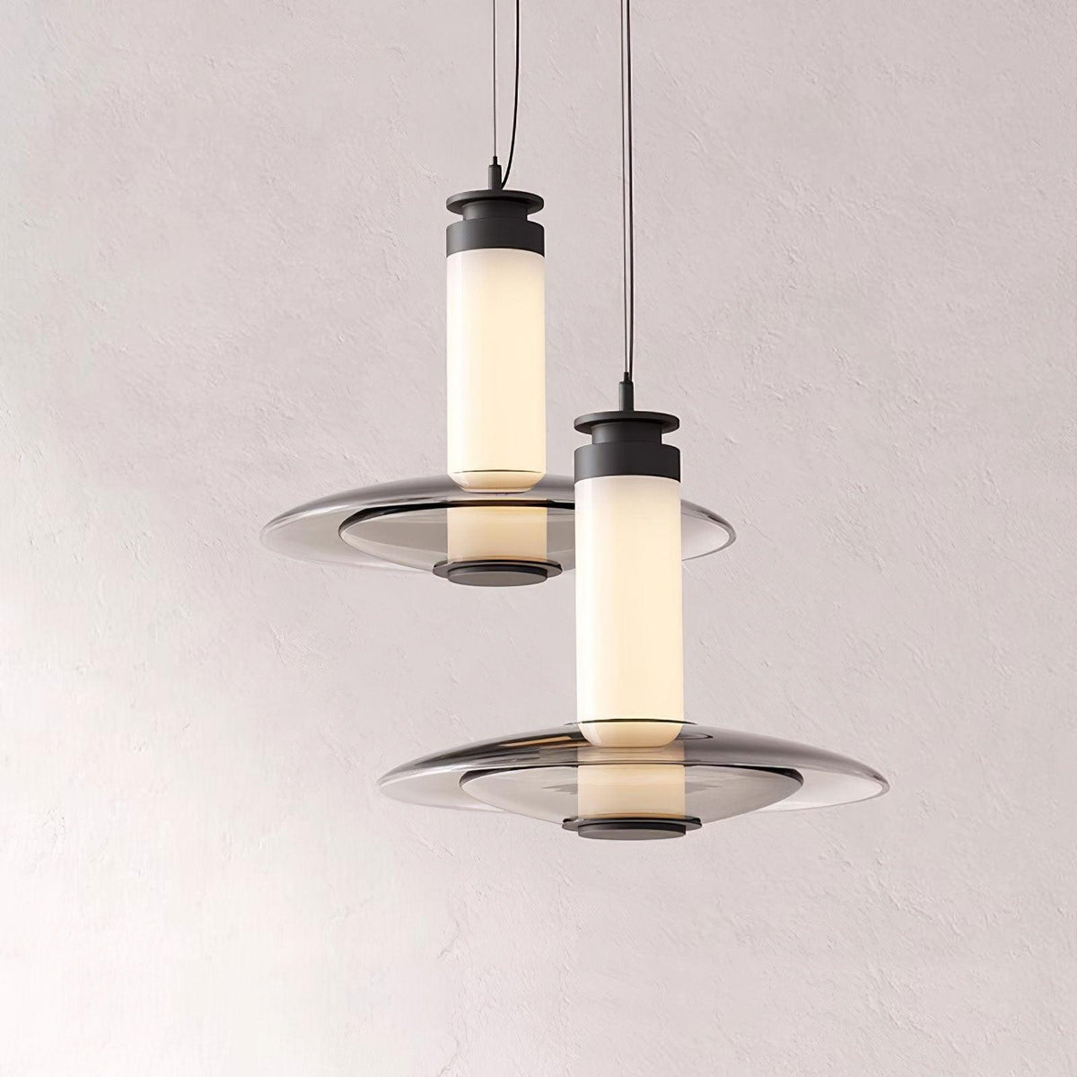 Borian glazen futuristische hanglamp