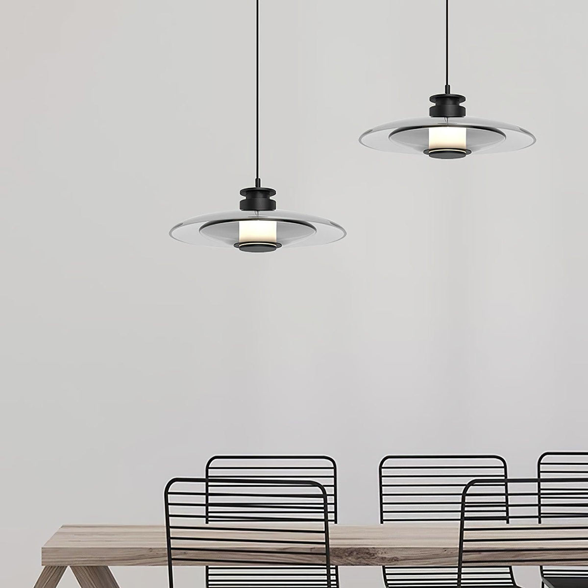 Borian glazen futuristische hanglamp