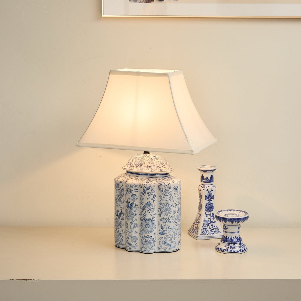 Marcellin Floral Bird Jar tafellamp