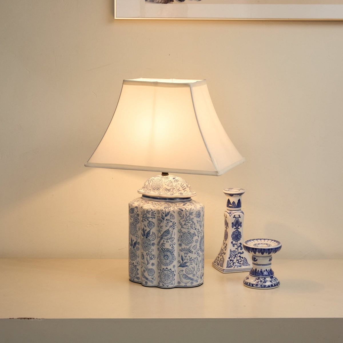 Marcellin Floral Bird Jar tafellamp