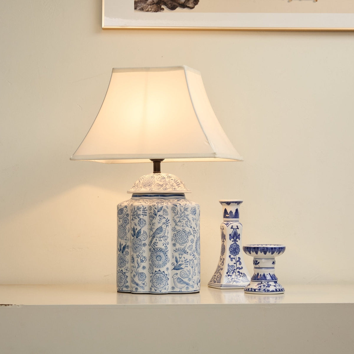 Marcellin Floral Bird Jar tafellamp