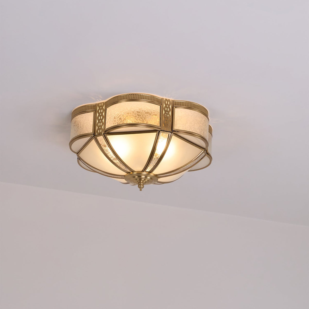 Xaris Bloemmotief messing vloerlamp
