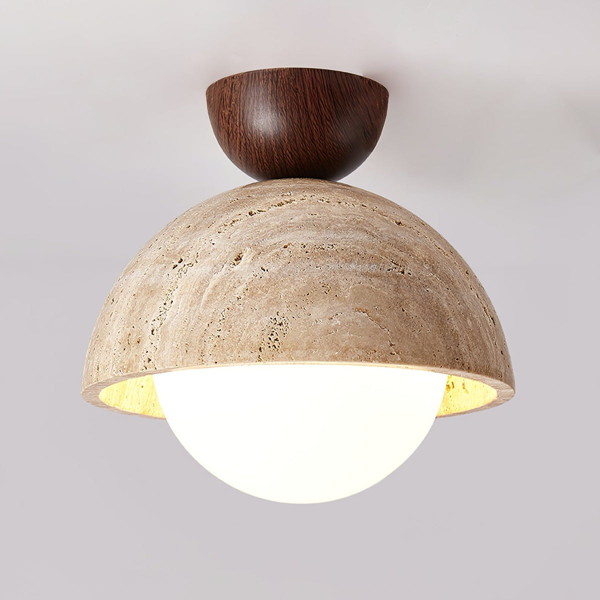Serireon plafondlamp van geel travertin