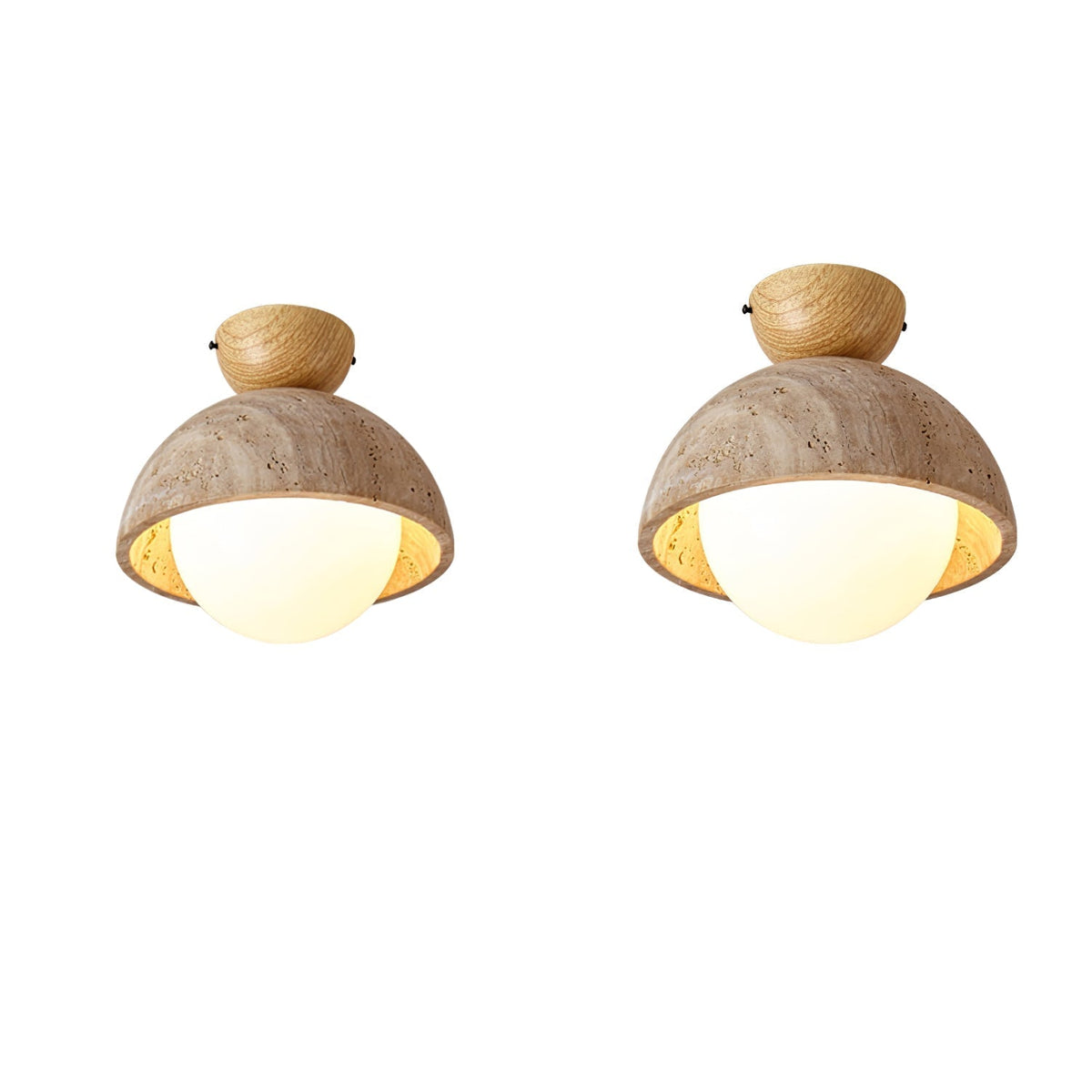 Serireon plafondlamp van geel travertin