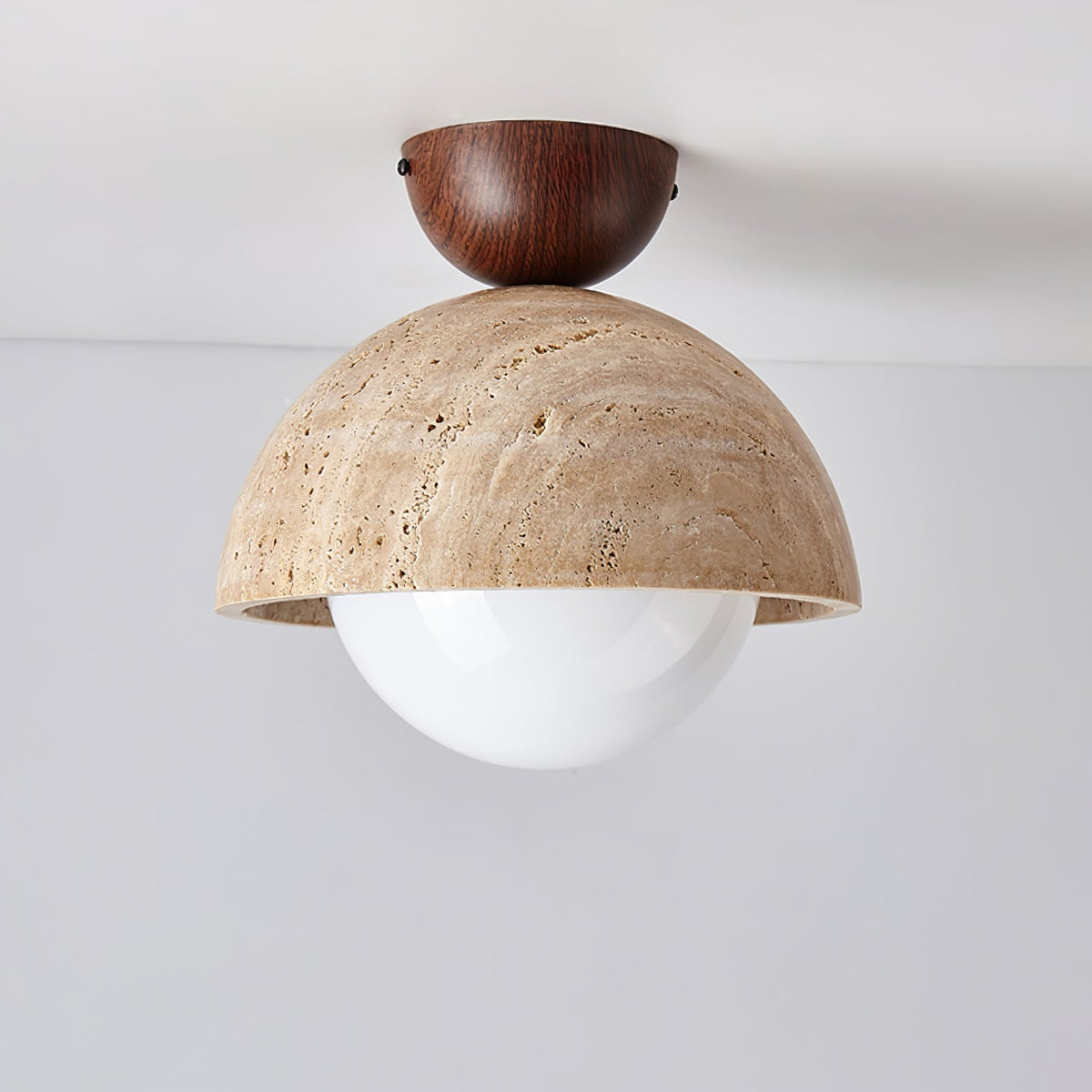 Serireon plafondlamp van geel travertin