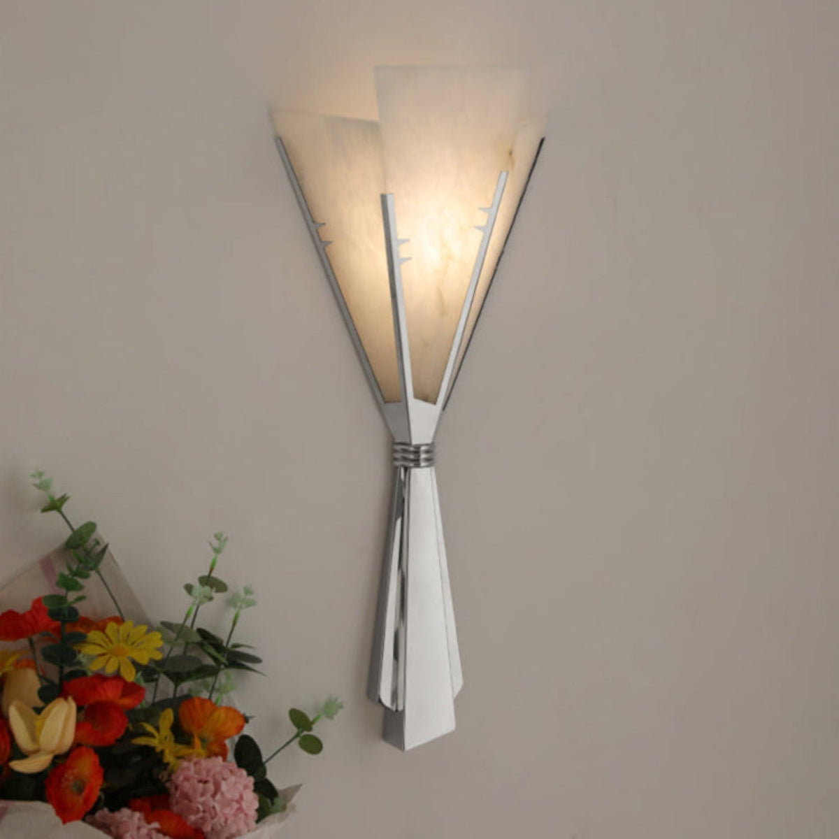 Aura albast Fan wandlamp