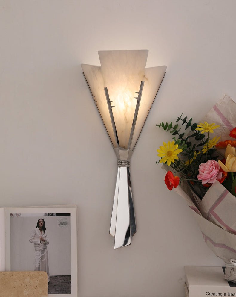 Aura albast Fan wandlamp