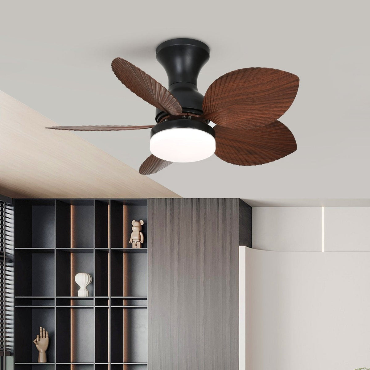 Rinirian Vintage Hout Plafondventilator met lamp