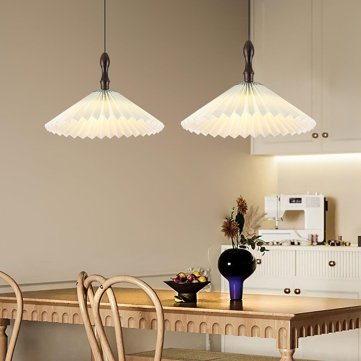 Petal hanglamp van hout met bloemblaadjes