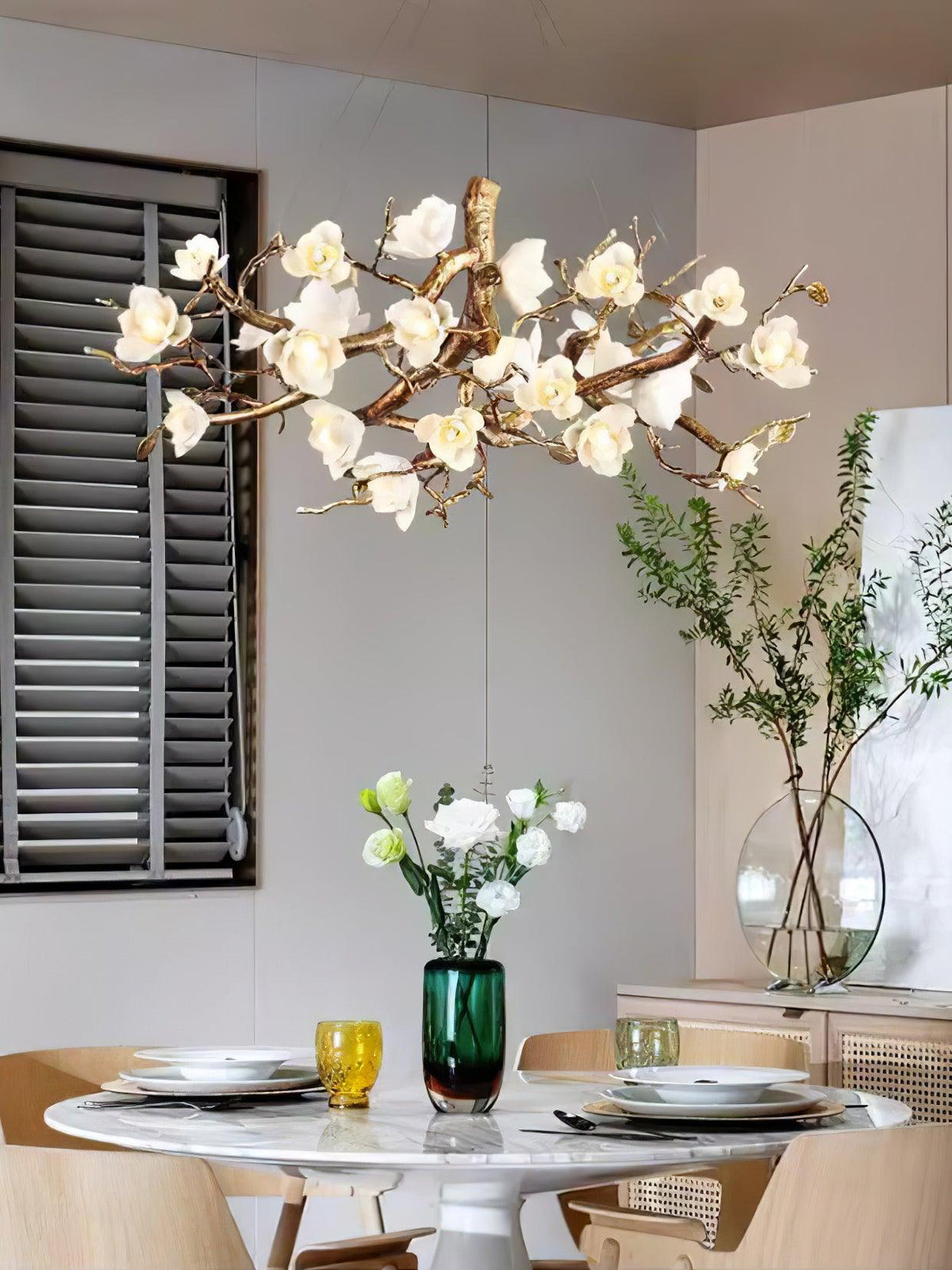 Tominex Postmodern luxe Flower Bloom Branch messing keramische Kroonluchter