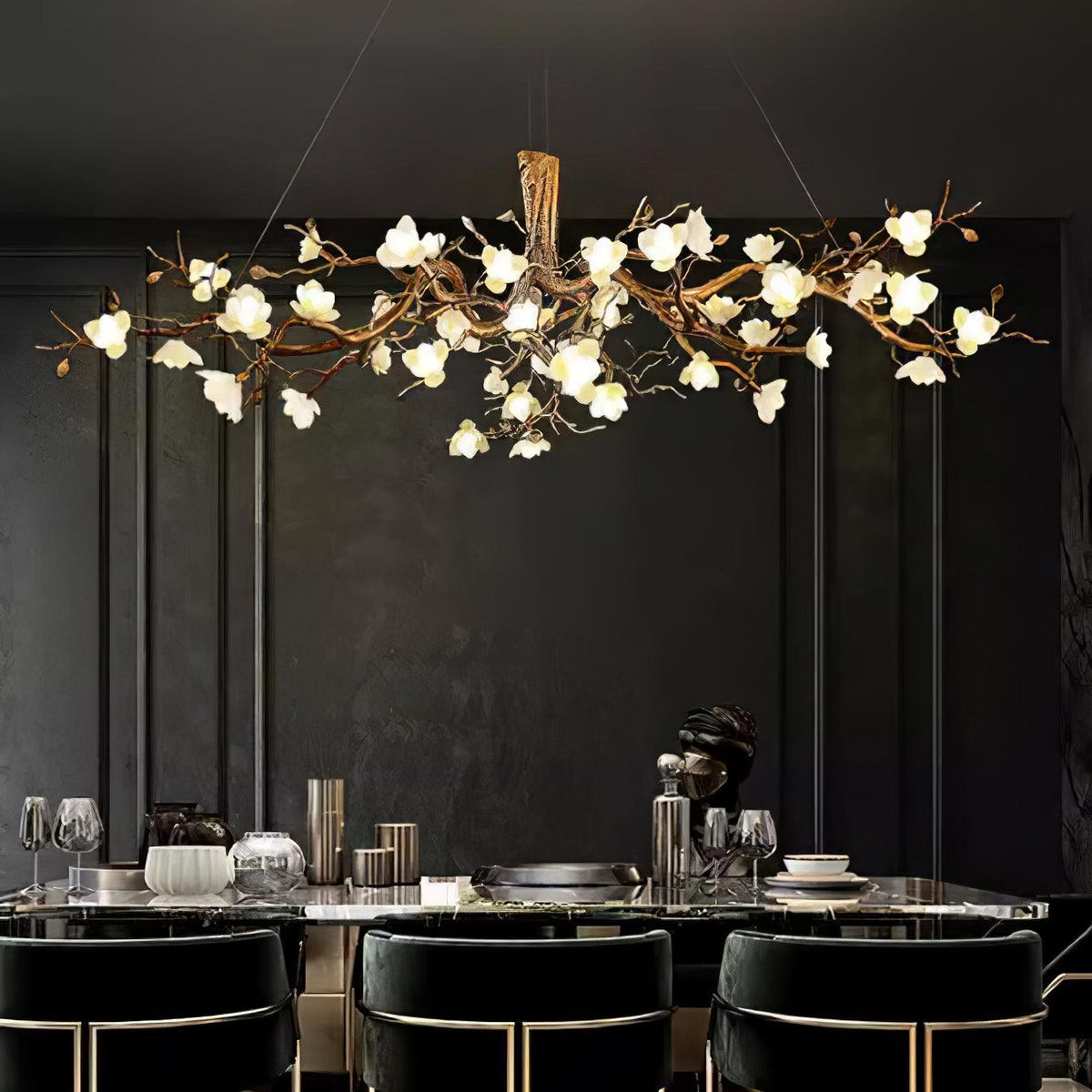 Tominex Postmodern luxe Flower Bloom Branch messing keramische Kroonluchter