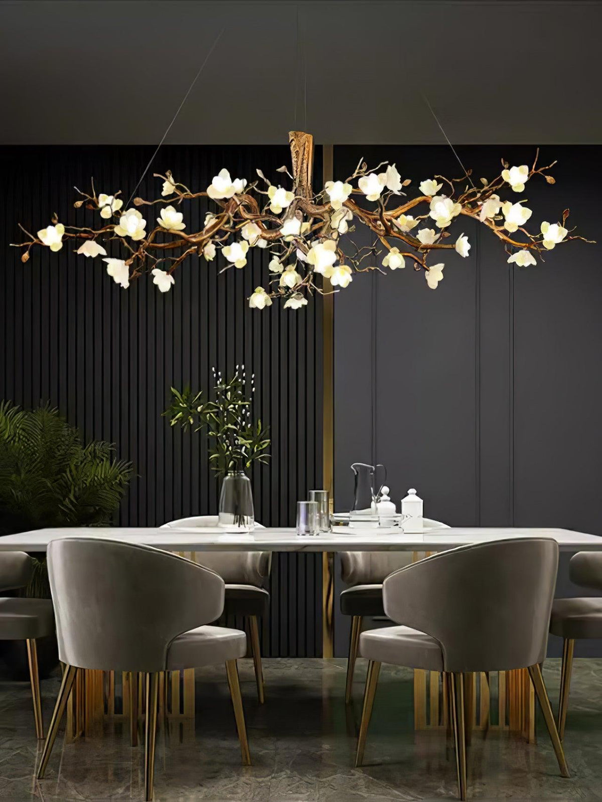 Tominex Postmodern luxe Flower Bloom Branch messing keramische Kroonluchter