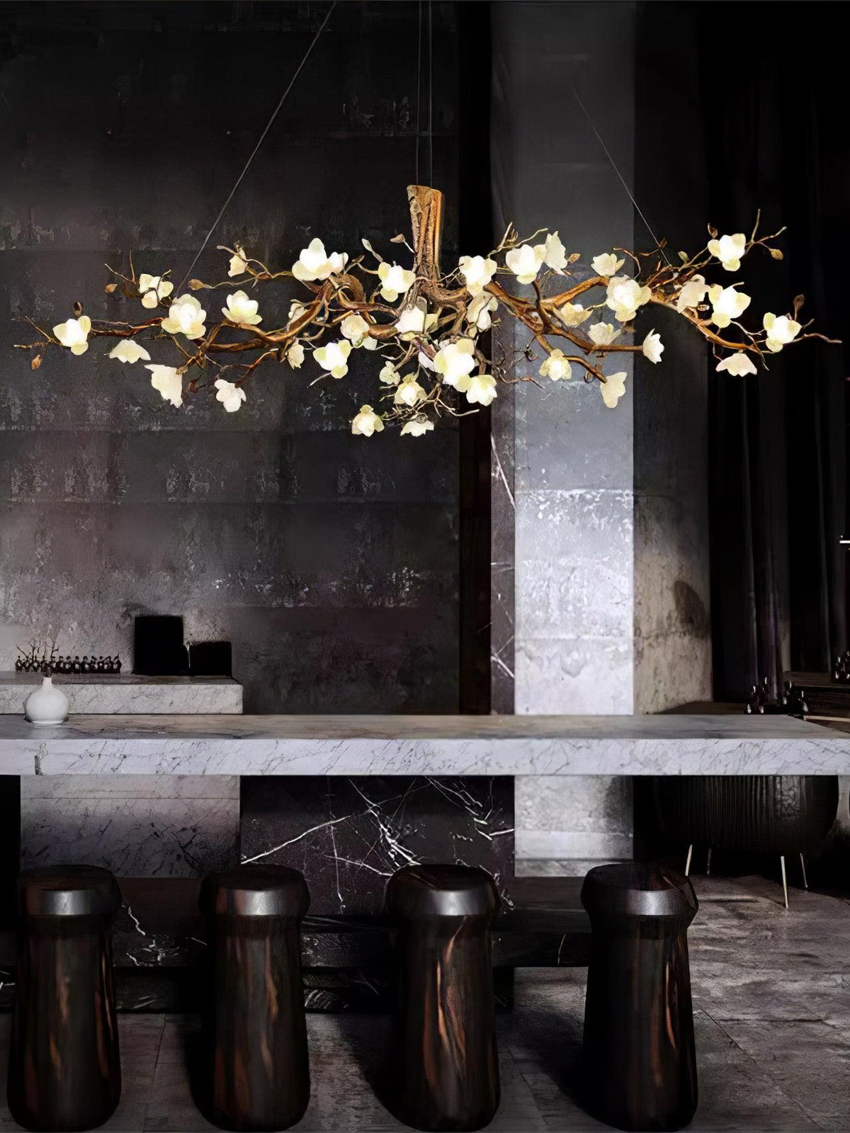 Tominex Postmodern luxe Flower Bloom Branch messing keramische Kroonluchter