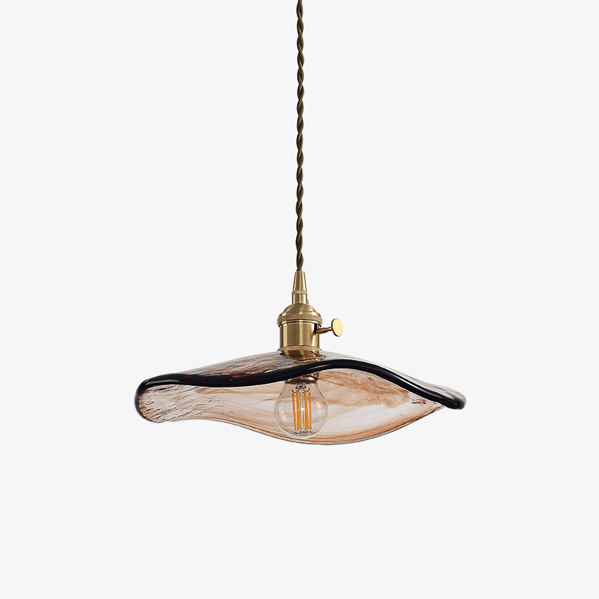 Celorise hanglamp van bruin glas met luxe ontwerp