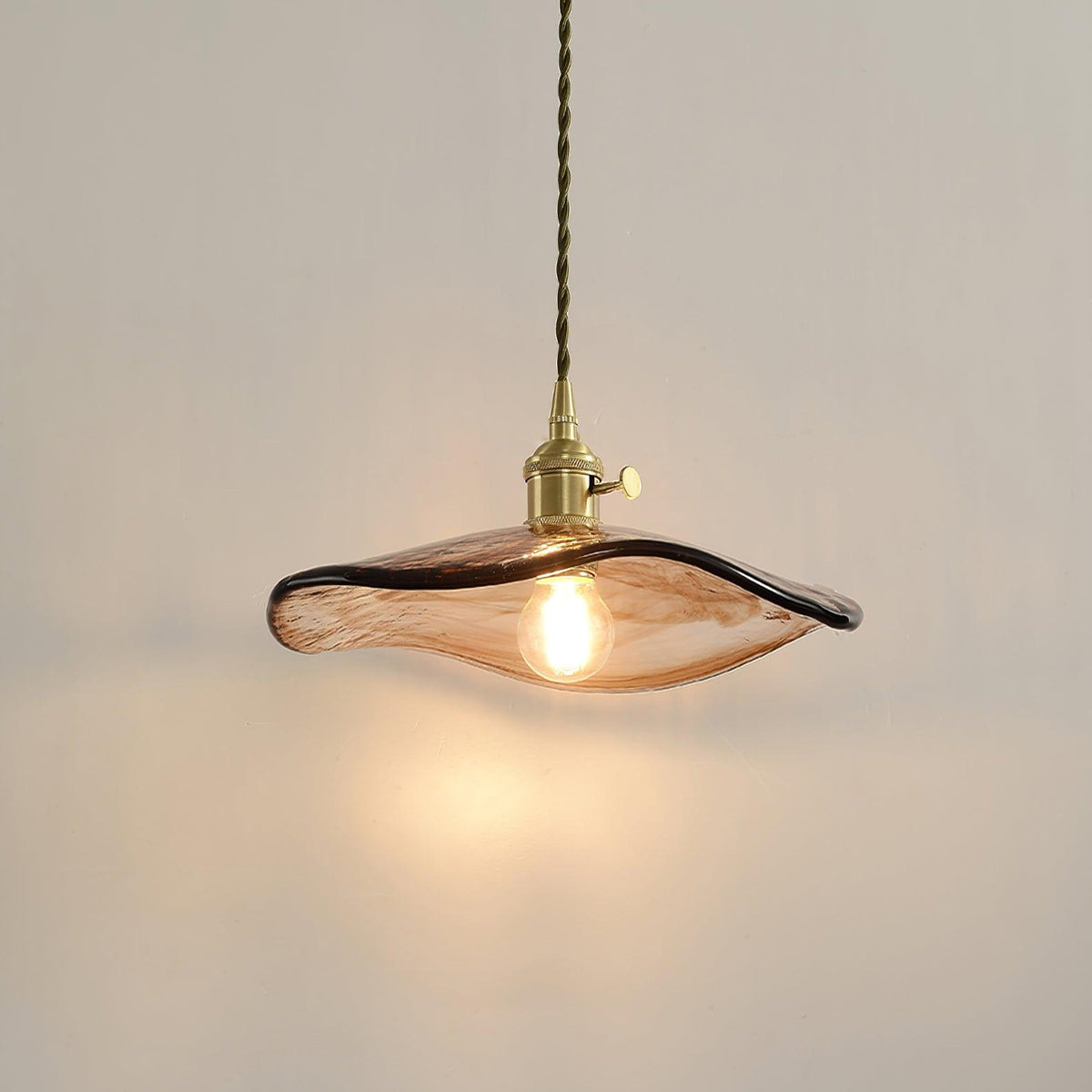 Celorise hanglamp van bruin glas met luxe ontwerp