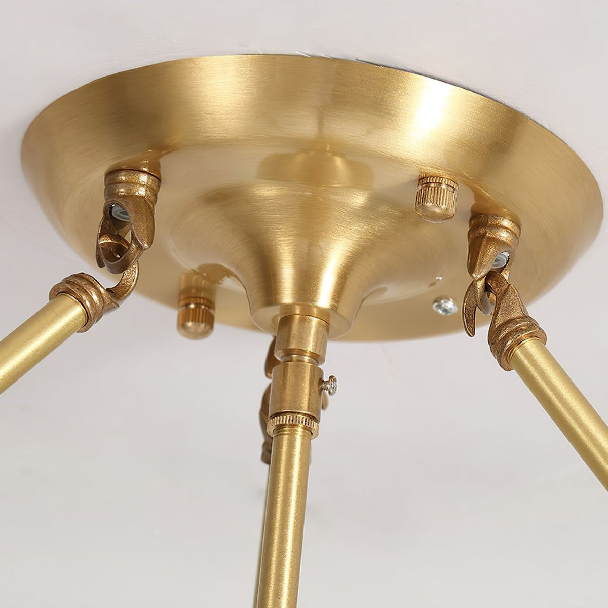 Levenor plafondlamp van matglas met bloemblaadjes en messing afwerking