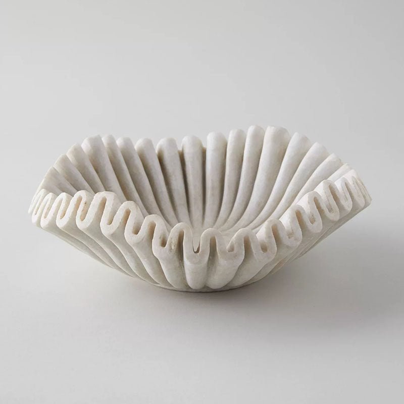 Flute Fold Stone Vessel Storage Tray