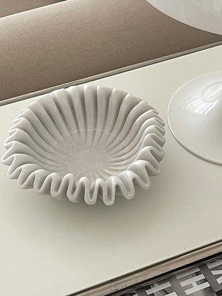 Flute Fold Stone Vessel Storage Tray