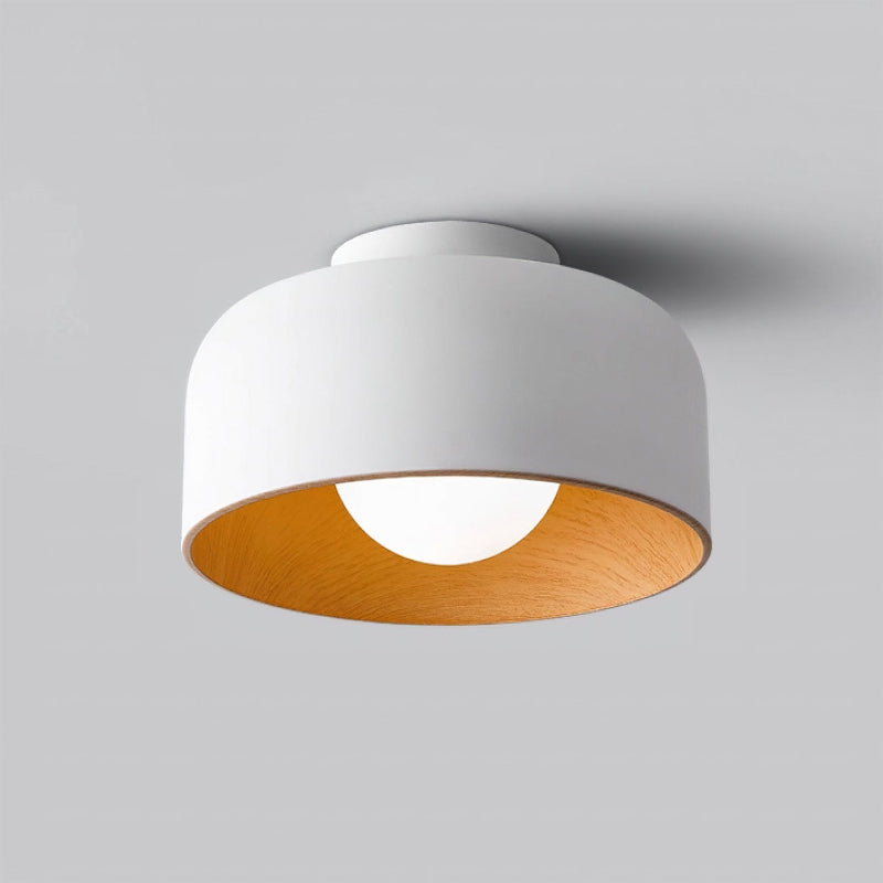 Vanden plafondlamp met walnootkleurige afwerking