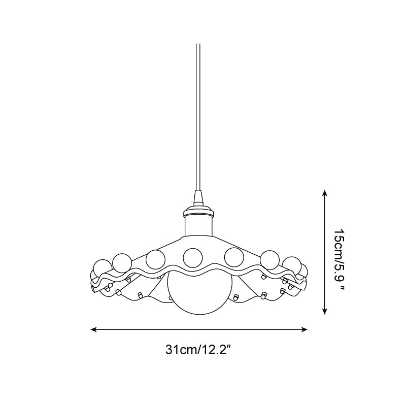 Solvira hanglamp met golfvormige keramische kap