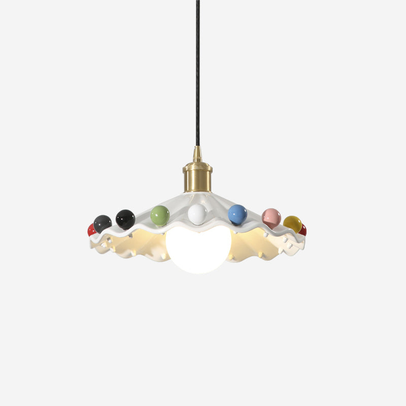 Solvira hanglamp met golfvormige keramische kap