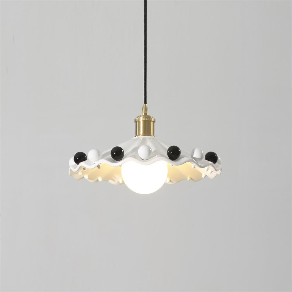 Solvira hanglamp met golfvormige keramische kap