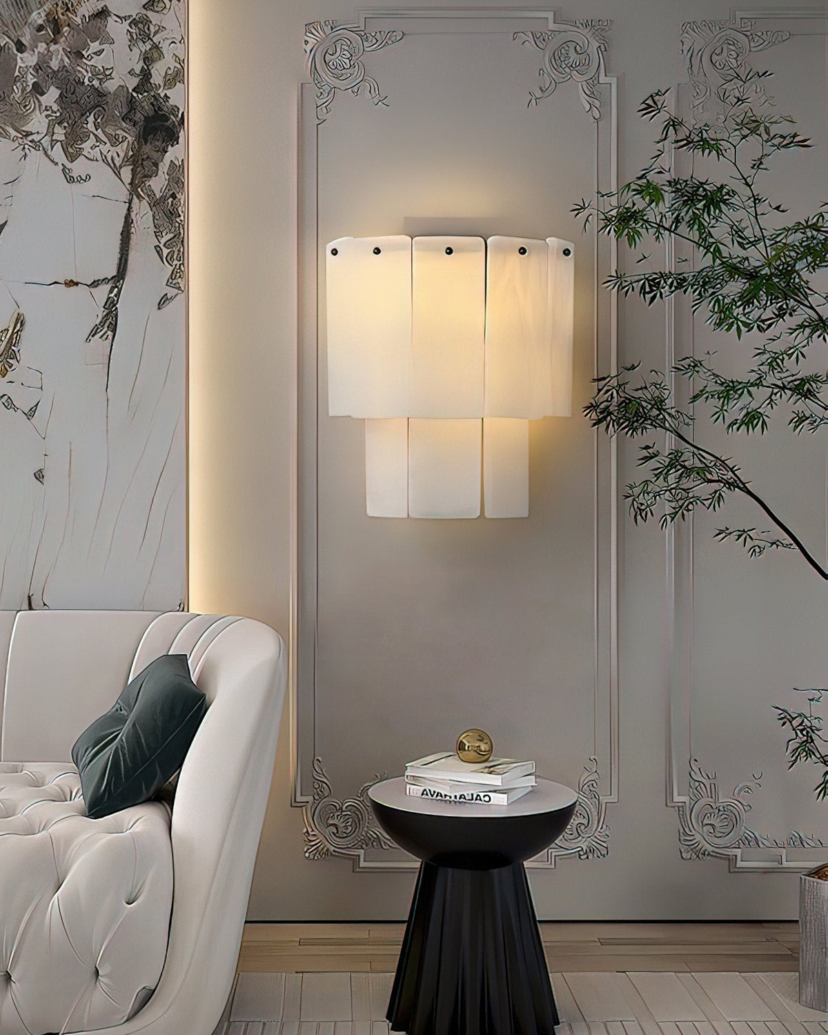 Corvane wandlamp met gebroken albast