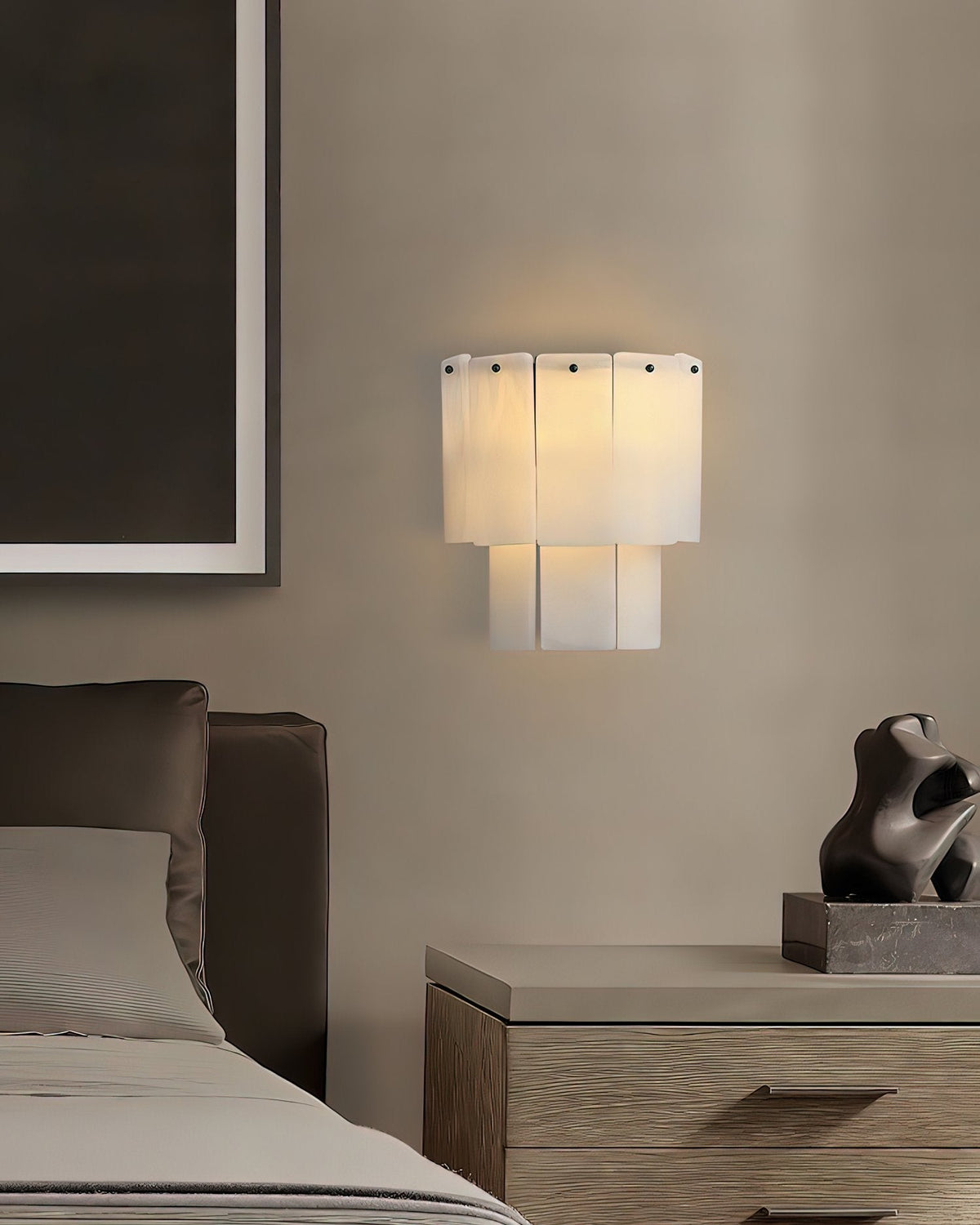 Corvane wandlamp met gebroken albast
