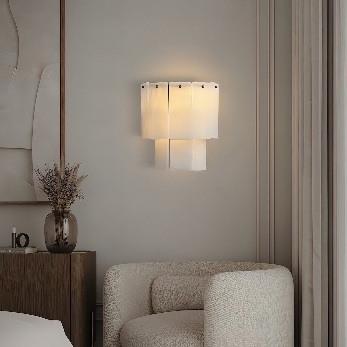 Corvane wandlamp met gebroken albast