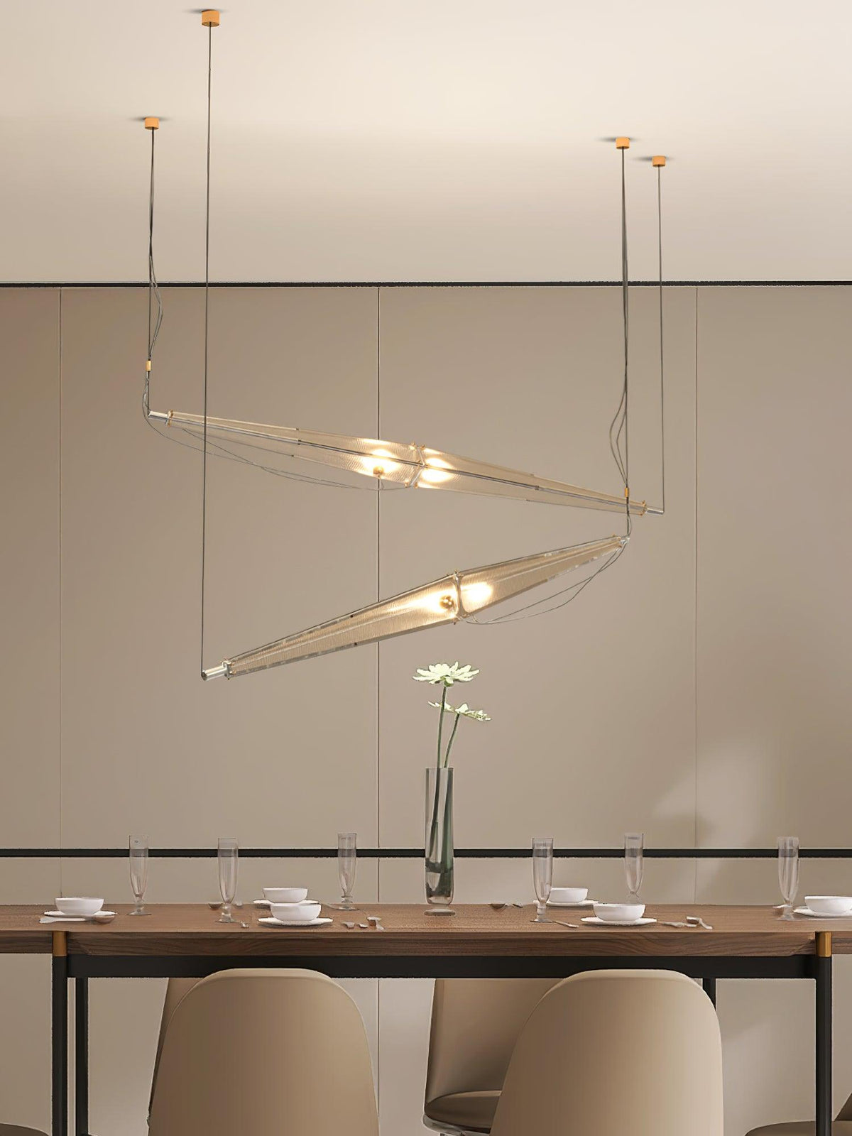 Adan moderne hanglamp met minimalistisch kunstwerk