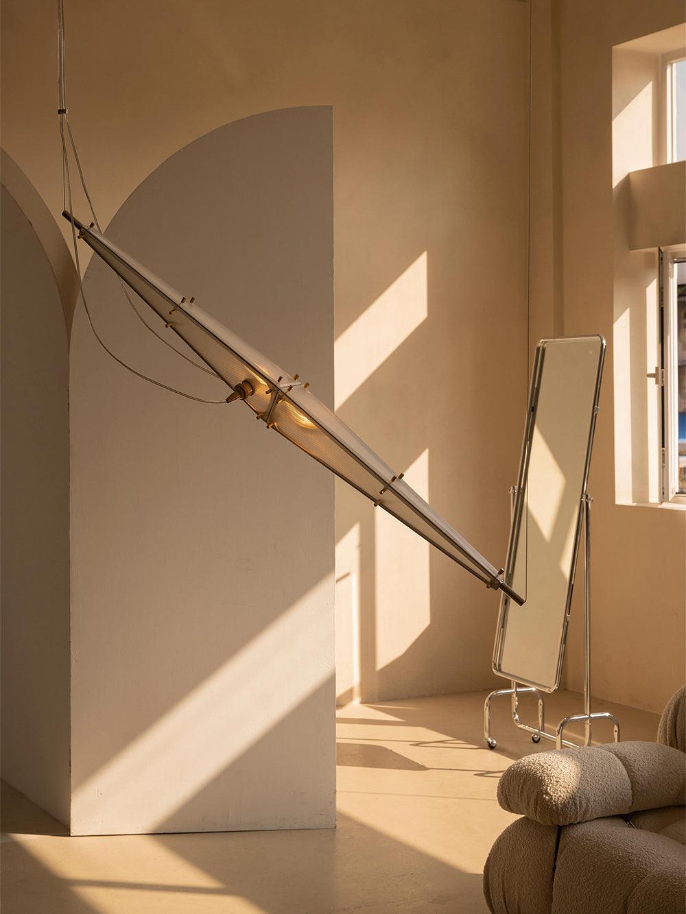 Adan moderne hanglamp met minimalistisch kunstwerk