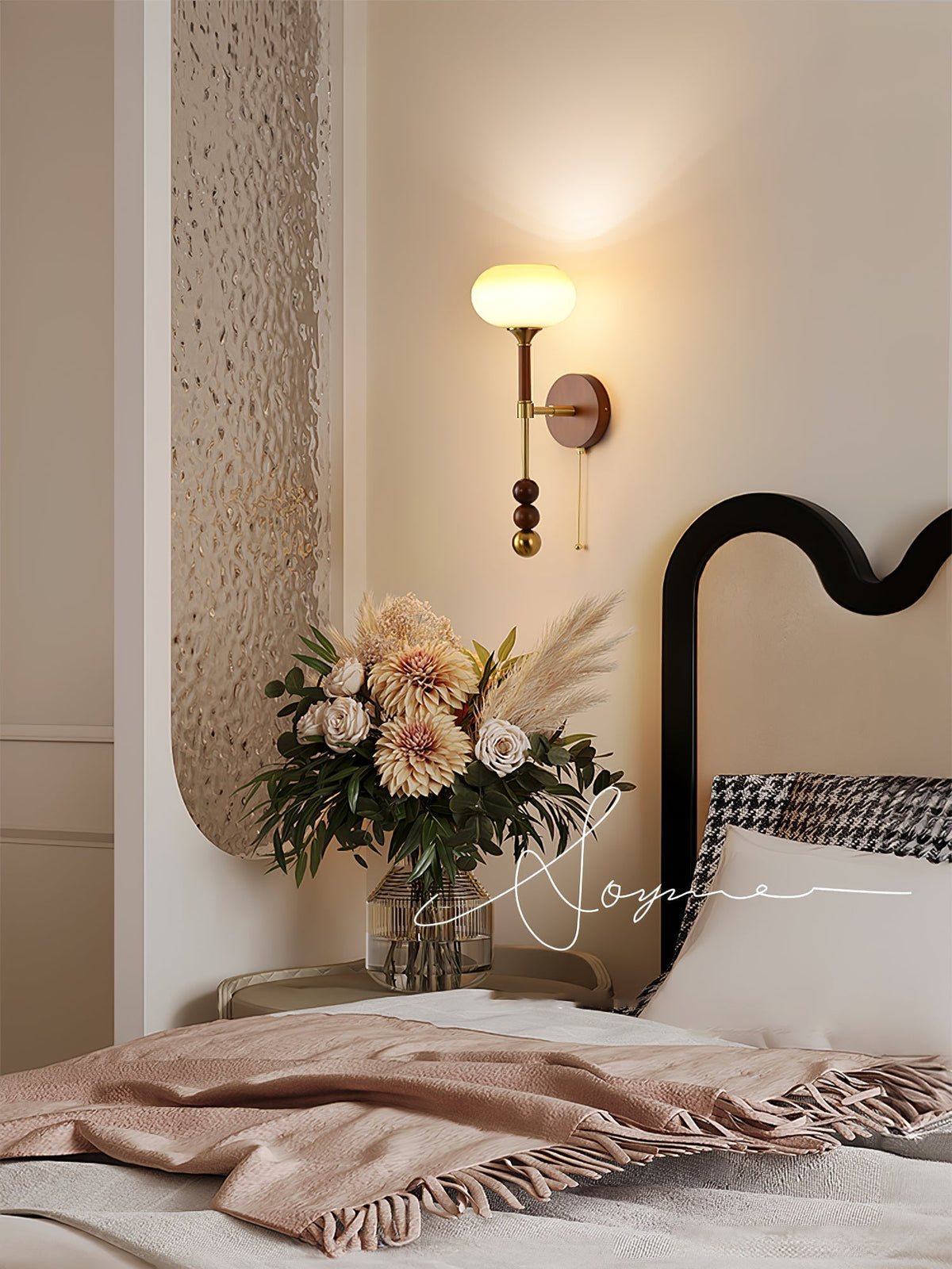 Hilda Roma elegantie wandlamp van hout