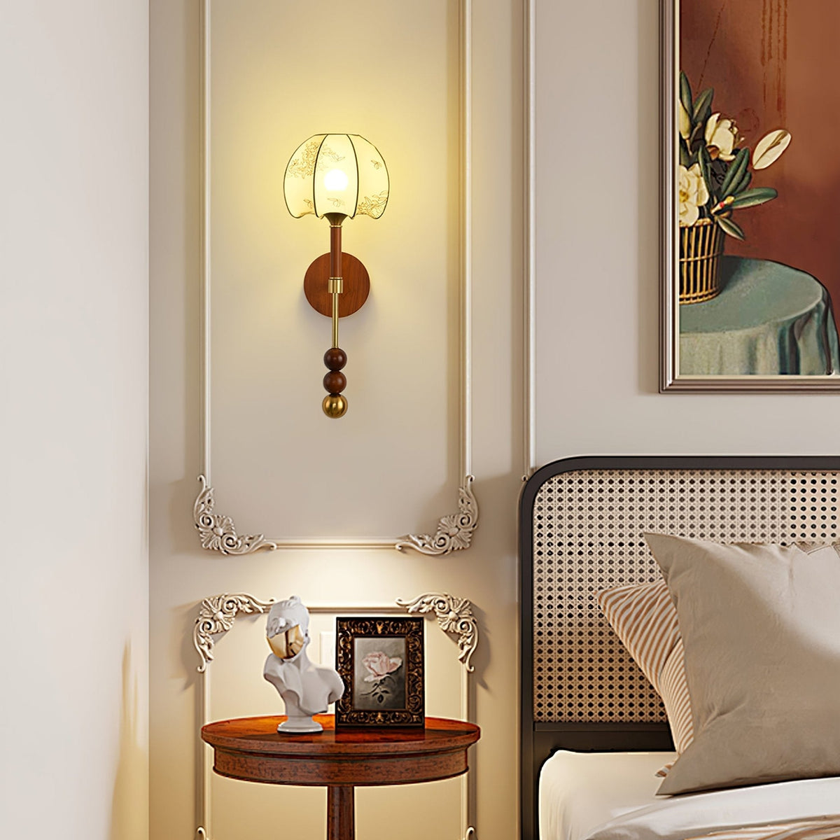 Hilda Roma elegantie wandlamp van hout