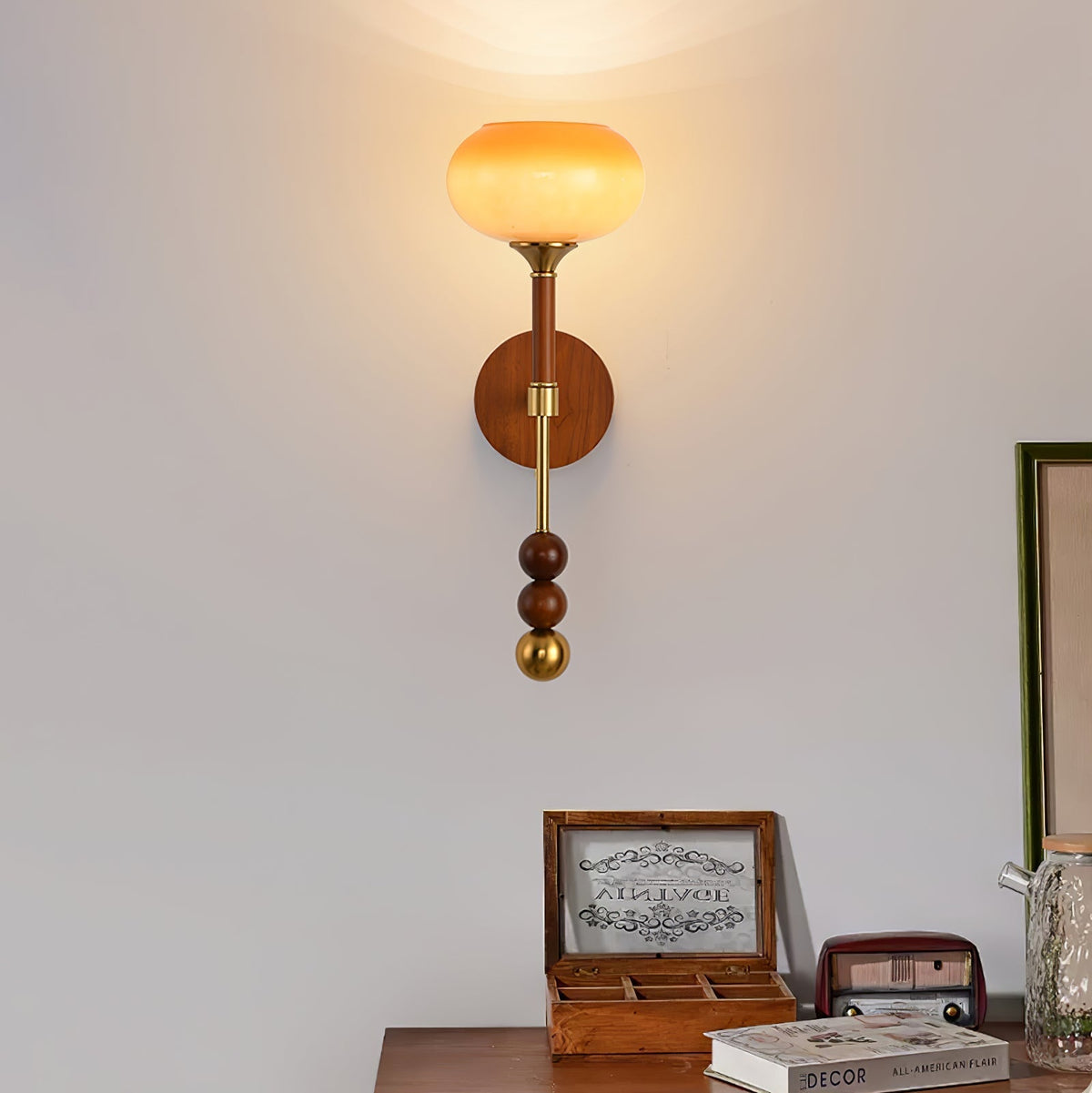 Hilda Roma elegantie wandlamp van hout