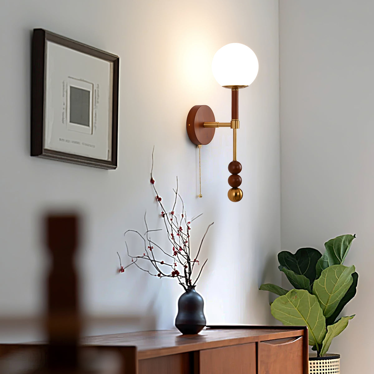 Hilda Roma elegantie wandlamp van hout