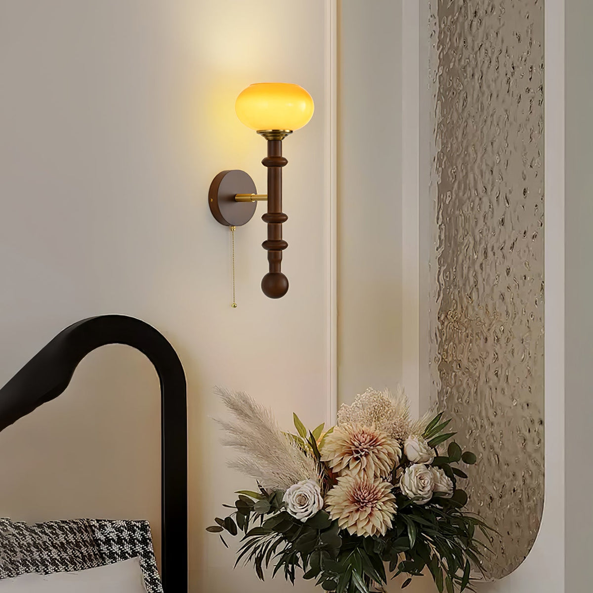 Hilda Roma elegantie wandlamp van hout