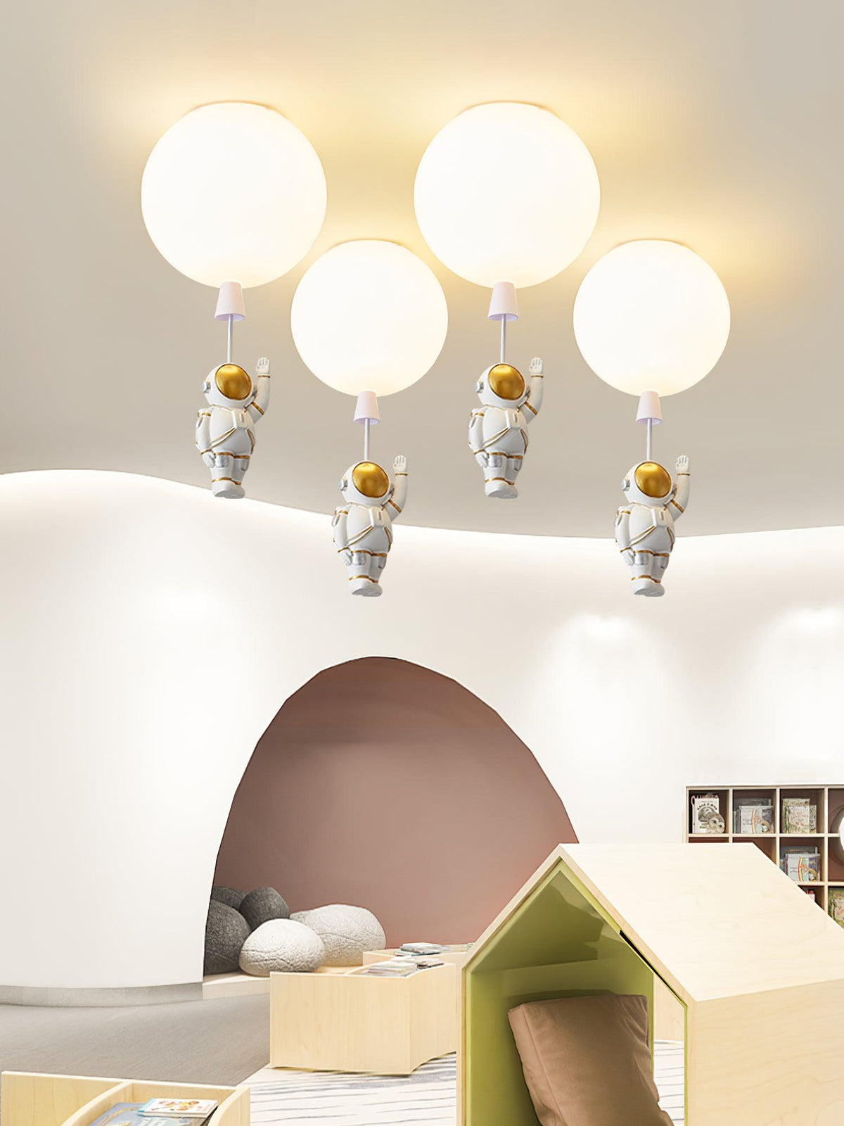 Nirerira plafondlamp acryl ballon astronaut speels kinderkamer