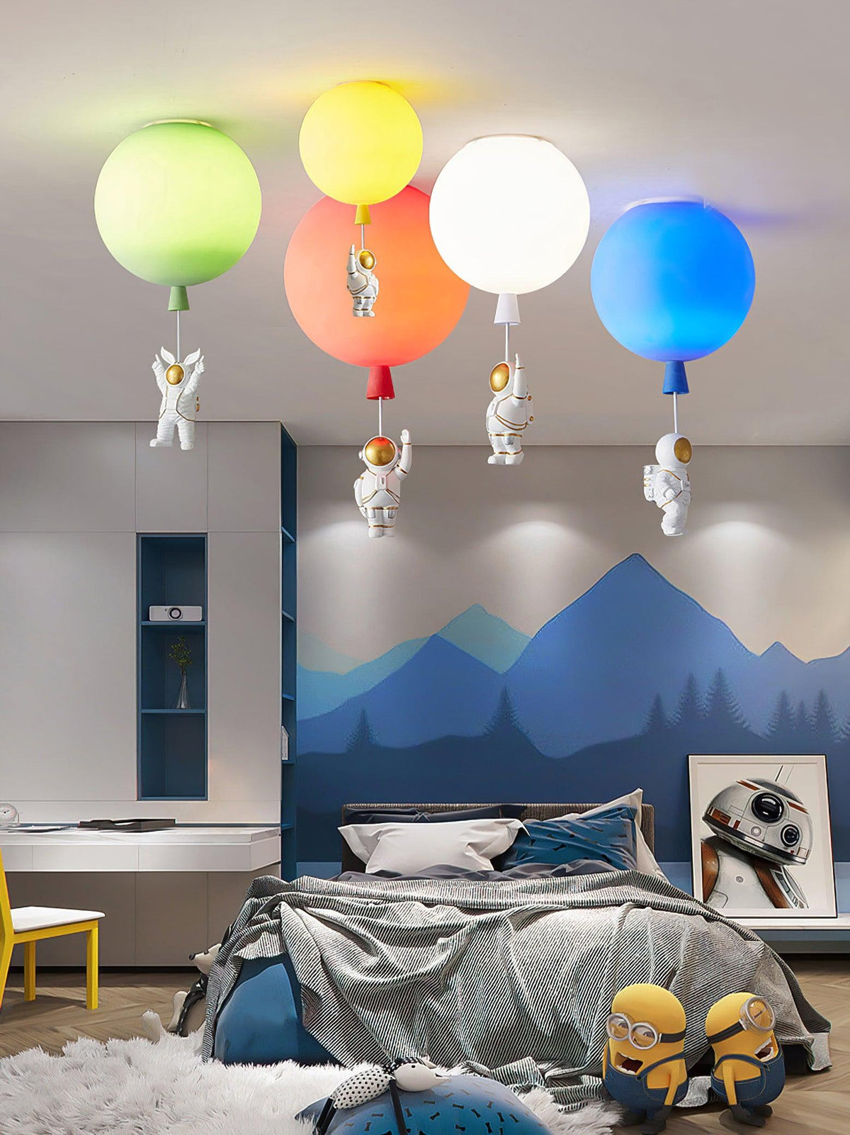 Nirerira plafondlamp acryl ballon astronaut speels kinderkamer