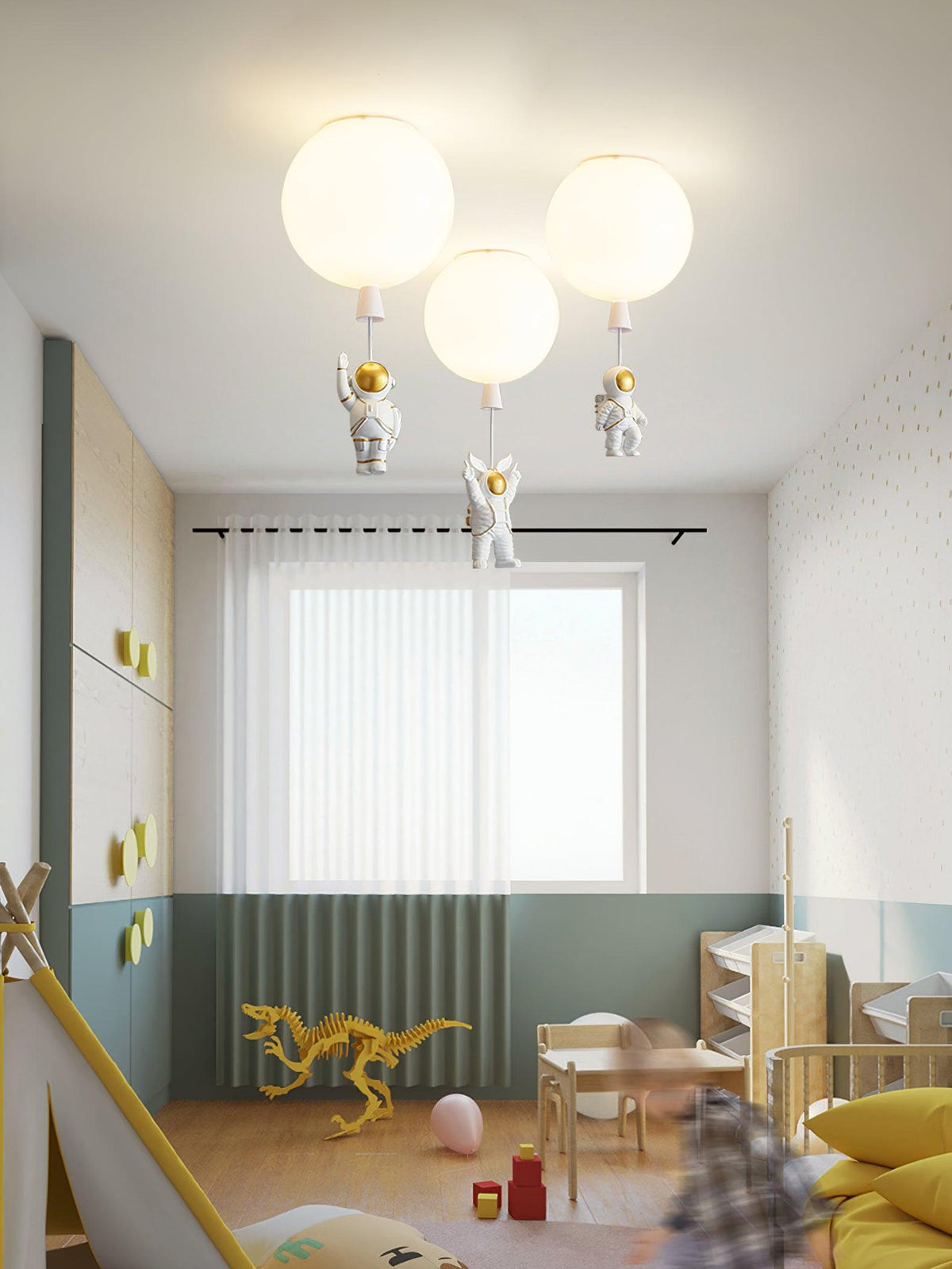 Nirerira plafondlamp acryl ballon astronaut speels kinderkamer