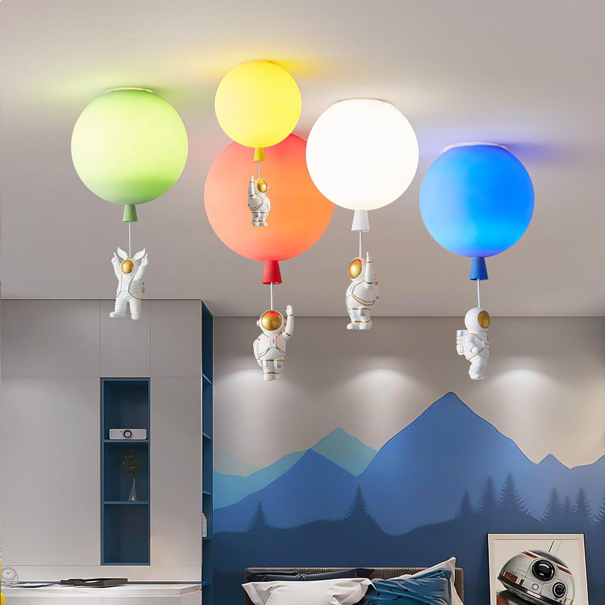 Nirerira plafondlamp acryl ballon astronaut speels kinderkamer