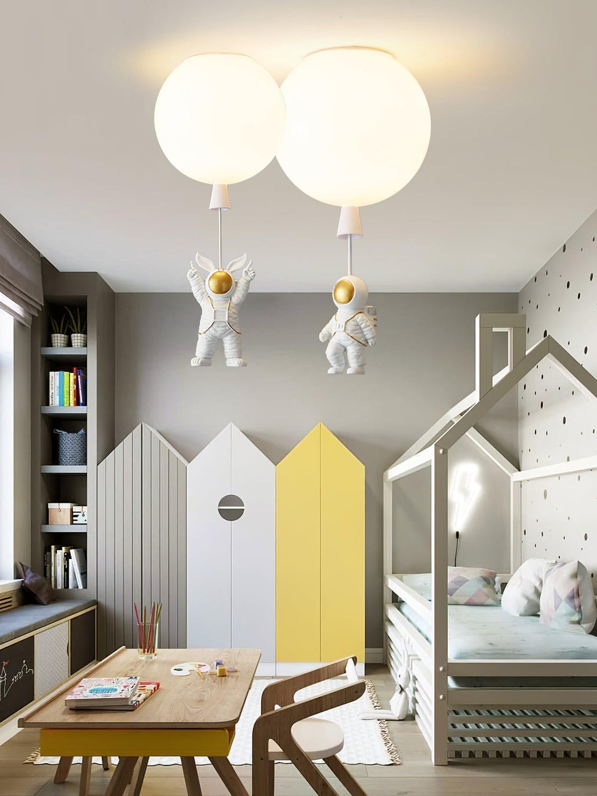 Nirerira plafondlamp acryl ballon astronaut speels kinderkamer