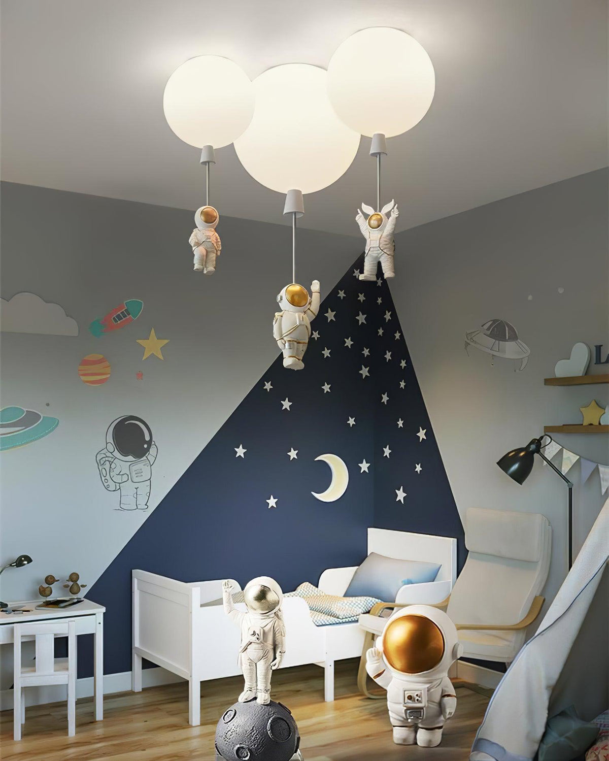 Nirerira plafondlamp acryl ballon astronaut speels kinderkamer