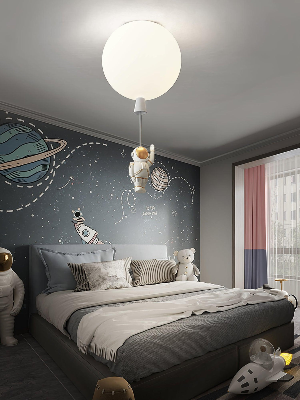Nirerira plafondlamp acryl ballon astronaut speels kinderkamer