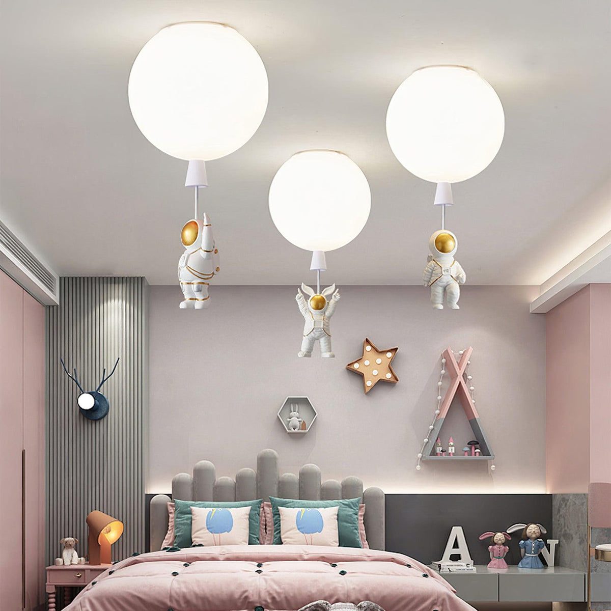 Nirerira plafondlamp acryl ballon astronaut speels kinderkamer
