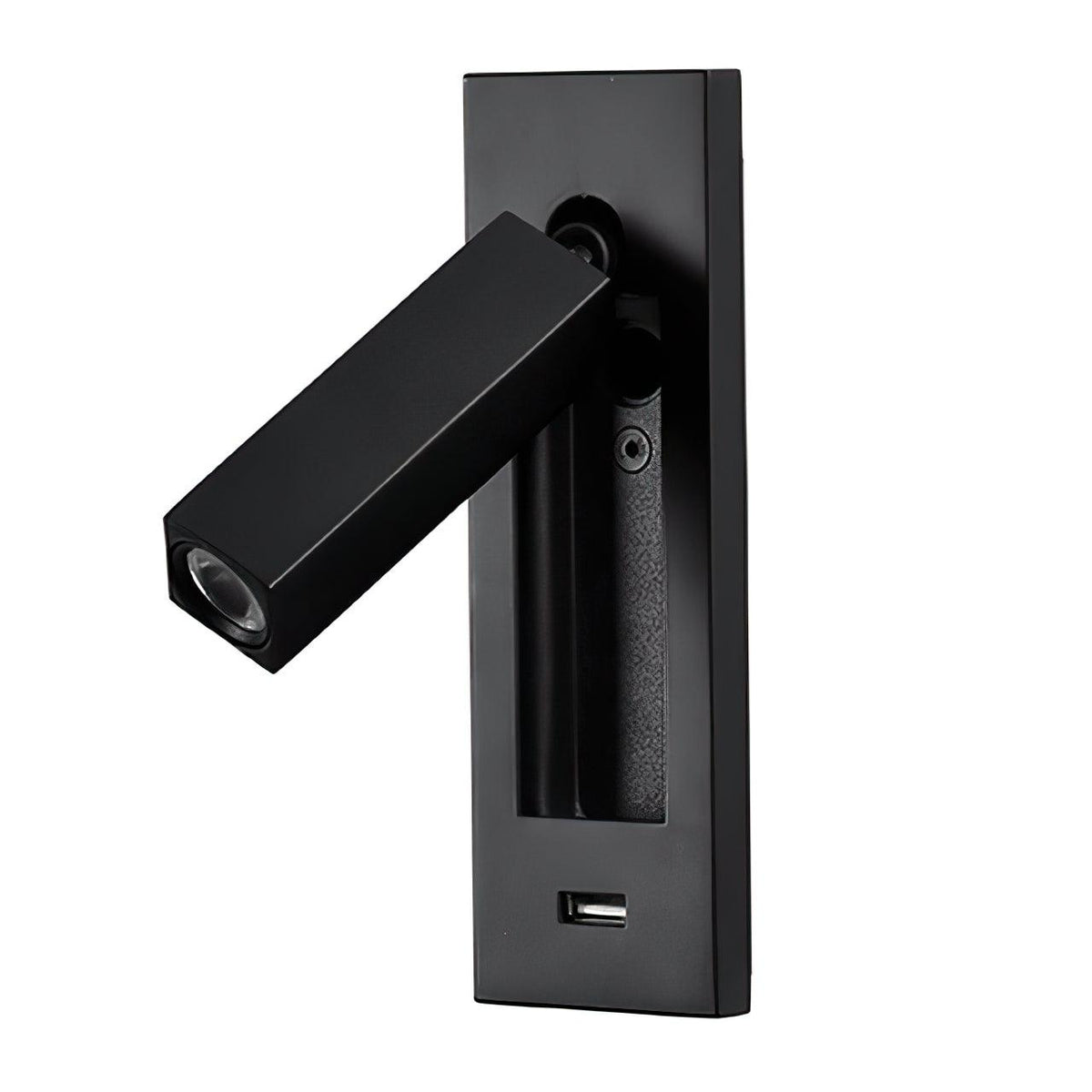 Sothis moderne minimalistische wandlamp in zwart met USB-aansluiting